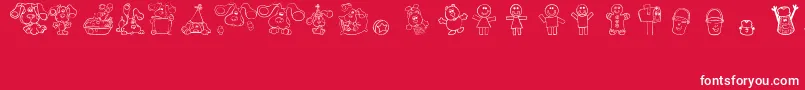 fuente BluesClues – Fuentes Blancas Sobre Fondo Rojo