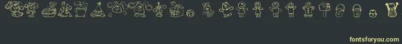 BluesClues Font – Yellow Fonts on Black Background