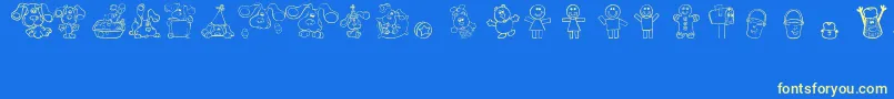Fonte BluesClues – fontes amarelas em um fundo azul