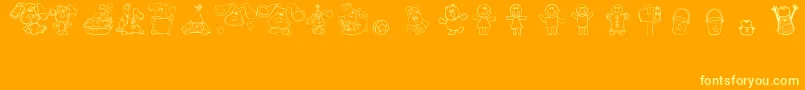BluesClues Font – Yellow Fonts on Orange Background