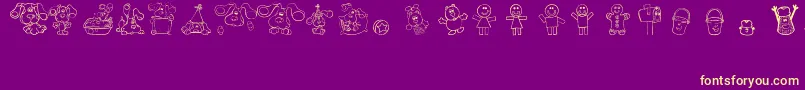 BluesClues Font – Yellow Fonts on Purple Background