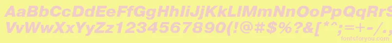 PragmaticaExtraboldOblique Font – Pink Fonts on Yellow Background