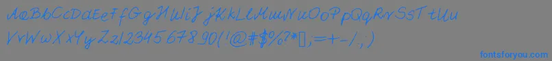 Fonte Pattifont – fontes azuis em um fundo cinza