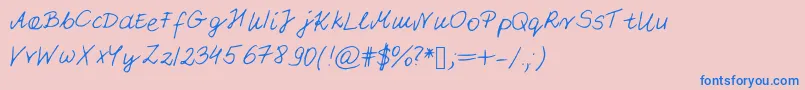Pattifont-Schriftart – Blaue Schriften auf rosa Hintergrund