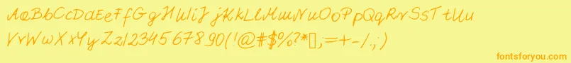 Pattifont-Schriftart – Orangefarbene Schriften auf gelbem Hintergrund