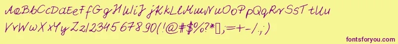 Pattifont Font – Purple Fonts on Yellow Background