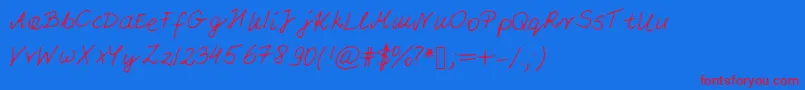 Pattifont Font – Red Fonts on Blue Background