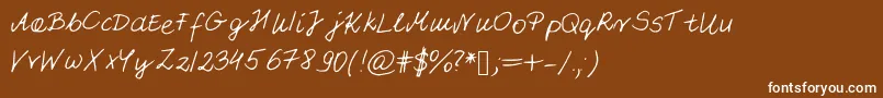 Pattifont-Schriftart – Weiße Schriften auf braunem Hintergrund