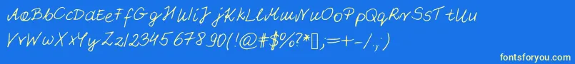 Pattifont Font – Yellow Fonts on Blue Background