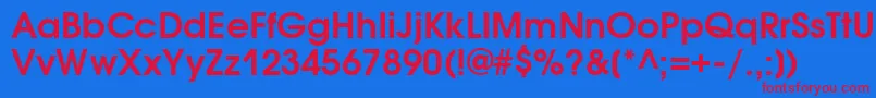 AvantgardegothictttBold-Schriftart – Rote Schriften auf blauem Hintergrund