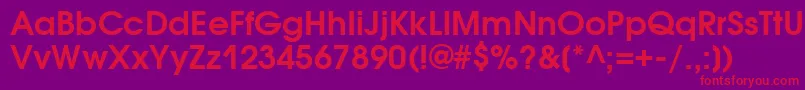 AvantgardegothictttBold Font – Red Fonts on Purple Background