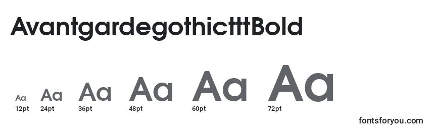Размеры шрифта AvantgardegothictttBold