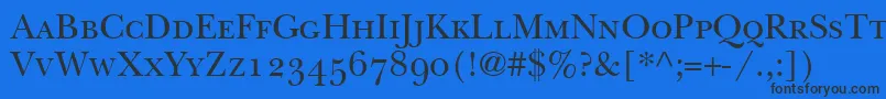 BaskervilleSmallCapsSsiSmallCaps Font – Black Fonts on Blue Background