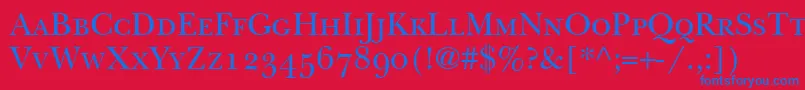 フォントBaskervilleSmallCapsSsiSmallCaps – 赤い背景に青い文字