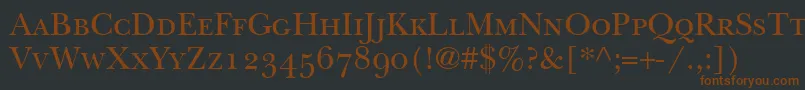 Шрифт BaskervilleSmallCapsSsiSmallCaps – коричневые шрифты на чёрном фоне