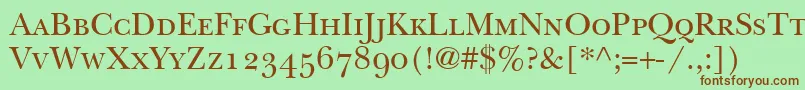 BaskervilleSmallCapsSsiSmallCaps Font – Brown Fonts on Green Background