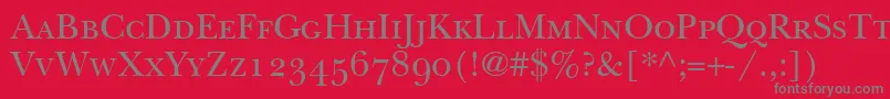 BaskervilleSmallCapsSsiSmallCaps Font – Gray Fonts on Red Background