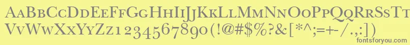 BaskervilleSmallCapsSsiSmallCaps Font – Gray Fonts on Yellow Background