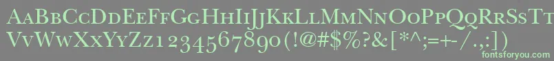 BaskervilleSmallCapsSsiSmallCaps Font – Green Fonts on Gray Background