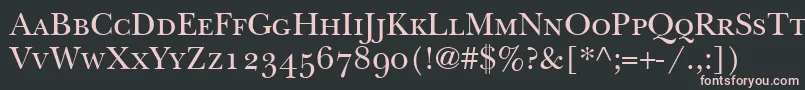 フォントBaskervilleSmallCapsSsiSmallCaps – 黒い背景にピンクのフォント