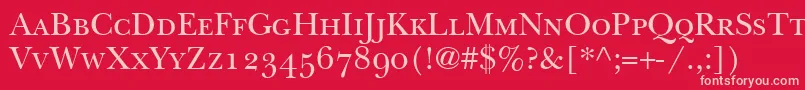 BaskervilleSmallCapsSsiSmallCaps Font – Pink Fonts on Red Background