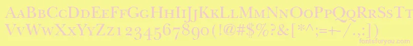BaskervilleSmallCapsSsiSmallCaps Font – Pink Fonts on Yellow Background