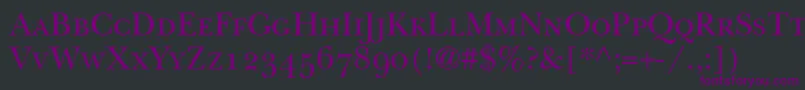 Шрифт BaskervilleSmallCapsSsiSmallCaps – фиолетовые шрифты на чёрном фоне
