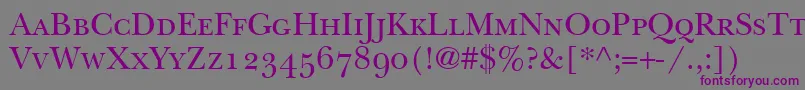 BaskervilleSmallCapsSsiSmallCaps Font – Purple Fonts on Gray Background