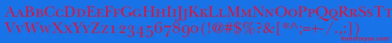 BaskervilleSmallCapsSsiSmallCaps Font – Red Fonts on Blue Background