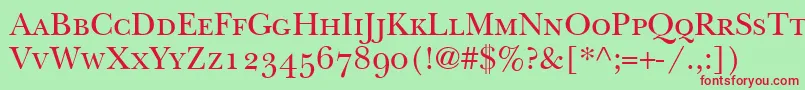 BaskervilleSmallCapsSsiSmallCaps Font – Red Fonts on Green Background