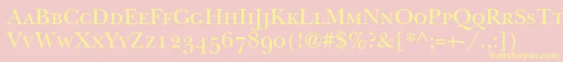BaskervilleSmallCapsSsiSmallCaps Font – Yellow Fonts on Pink Background