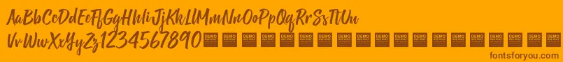 ShineBrightDemo Font – Brown Fonts on Orange Background