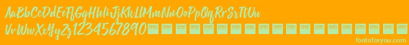 ShineBrightDemo Font – Green Fonts on Orange Background