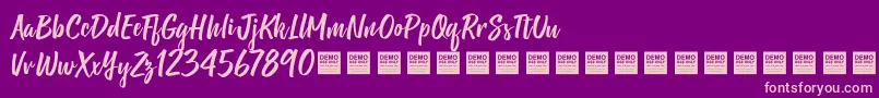 ShineBrightDemo Font – Pink Fonts on Purple Background