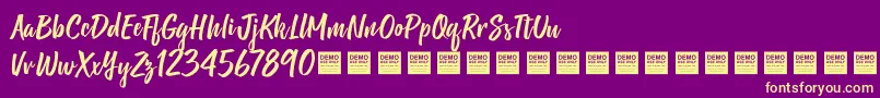 ShineBrightDemo Font – Yellow Fonts on Purple Background