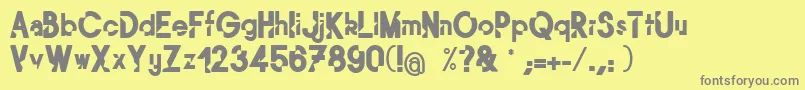 フォントMordu – 黄色の背景に灰色の文字