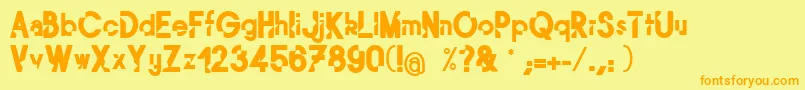 Mordu Font – Orange Fonts on Yellow Background