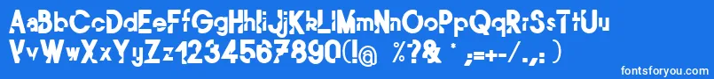 フォントMordu – 青い背景に白い文字