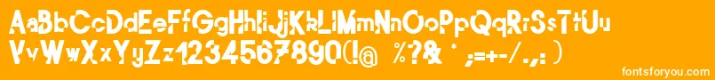 フォントMordu – オレンジの背景に白い文字