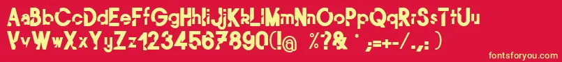 Mordu Font – Yellow Fonts on Red Background