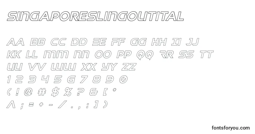 Czcionka Singaporeslingoutital – alfabet, cyfry, specjalne znaki
