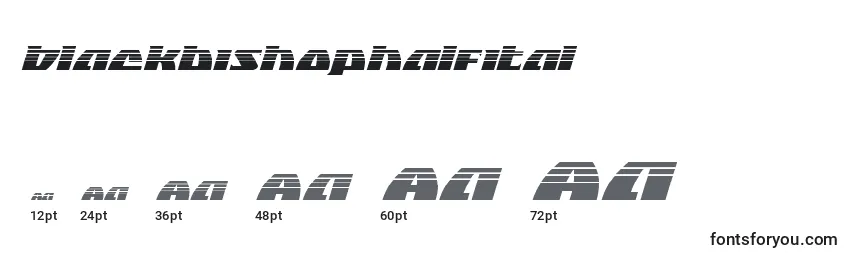 Размеры шрифта Blackbishophalfital