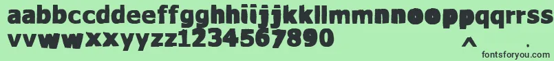 Шрифт VtksWaterCristals – чёрные шрифты на зелёном фоне