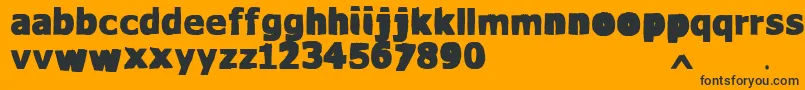 Шрифт VtksWaterCristals – чёрные шрифты на оранжевом фоне