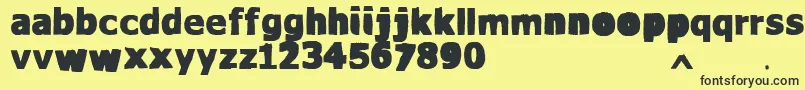 フォントVtksWaterCristals – 黒い文字の黄色い背景