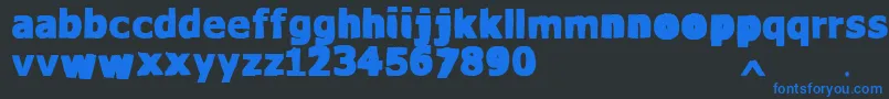 フォントVtksWaterCristals – 黒い背景に青い文字