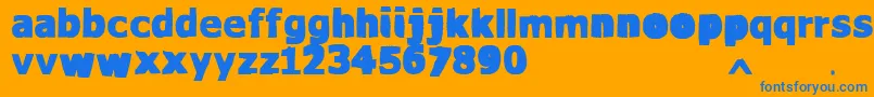 VtksWaterCristals-Schriftart – Blaue Schriften auf orangefarbenem Hintergrund