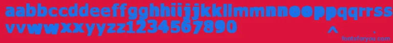 フォントVtksWaterCristals – 赤い背景に青い文字