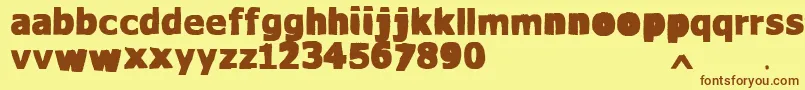 VtksWaterCristals Font – Brown Fonts on Yellow Background