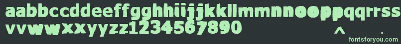 VtksWaterCristals Font – Green Fonts on Black Background